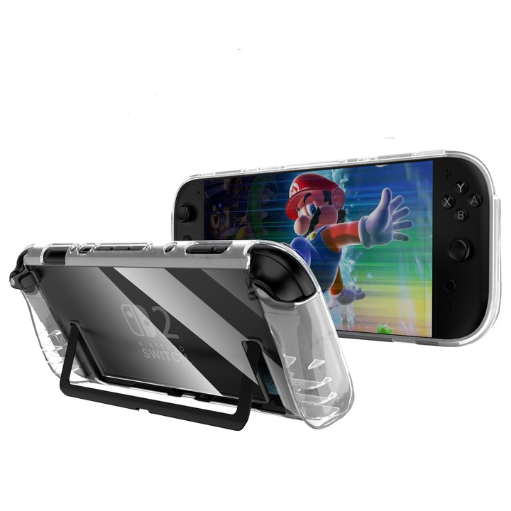 Husa protectoare pentru consola de jocuri, suport spate, rezistent la socuri, transparent, pentru Nintendo Switch 2