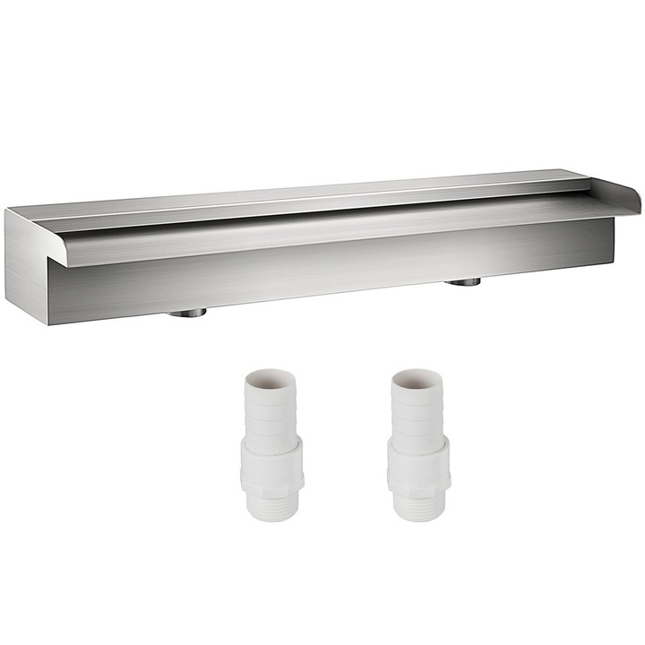 Fantana decorativa din inox VEVOR, 23.6"x4.5"x3.1", design deschis, argintiu