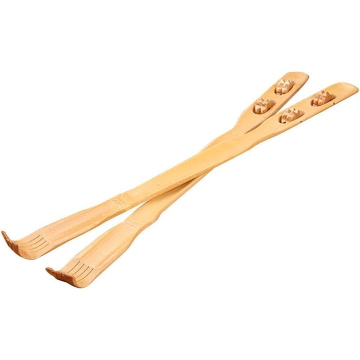 Set 2 Aparate de Masaj/scarpinat din Bambus, Lungime Mare, Eco-Friendly