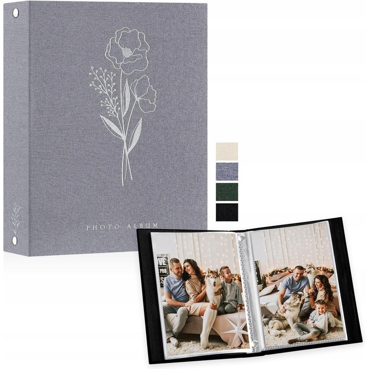 Album foto, 50 poze, natural, gri, 15x21 cm, set