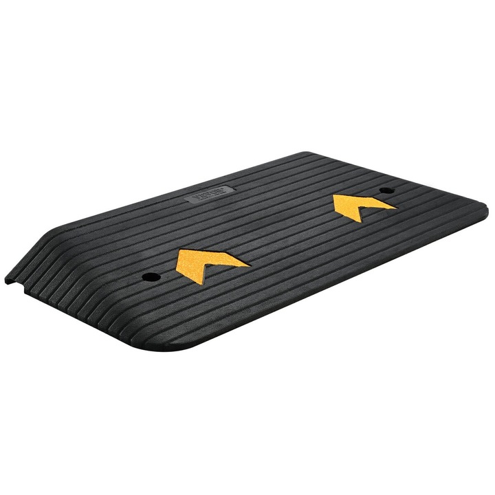 Rampa de prag din cauciuc, VEVOR, 3" inaltime, 1 canal, antiderapant, 90.2x45.7x7.6cm