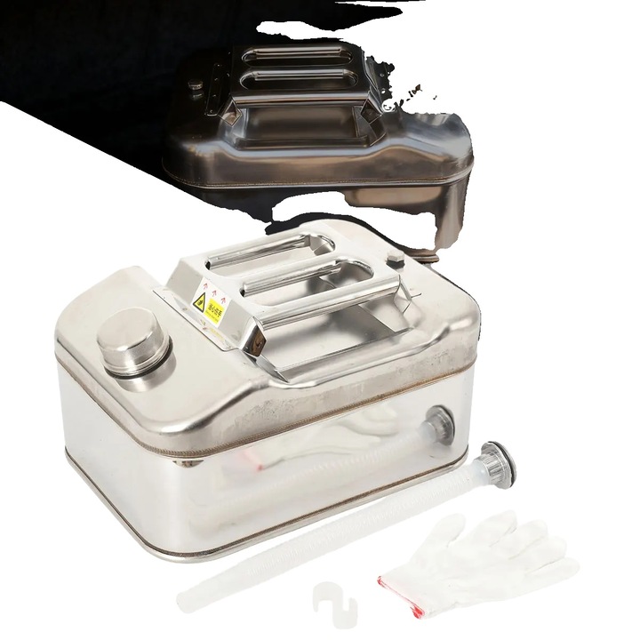 Canistra de combustibil, 10 litri, otel inoxidabil, design etans, constructie durabila