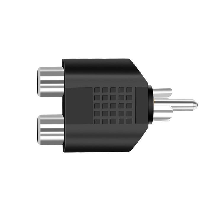 Set 5x Adaptor audio 3.5mm TRS masculin la 2 RCA feminin, nichelat