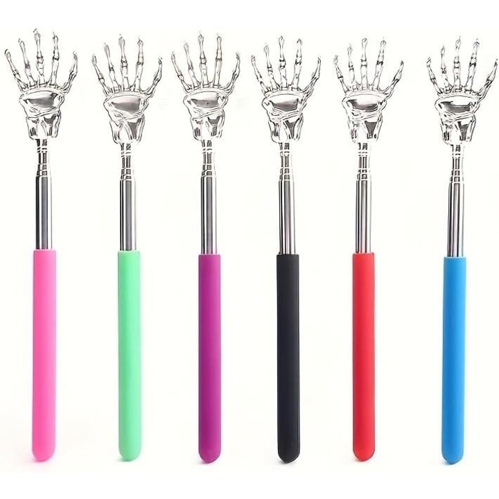 Set 6 Aparate de masaj pentru scarpinat spatele, design cu mana schelet, portabile, dimensiune compacta