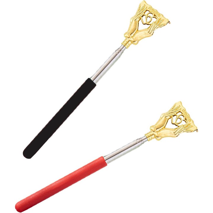 Aparat de masaj pentru spate telescopic, 2 bucati, din otel inoxidabil, extensibil 22x59cm