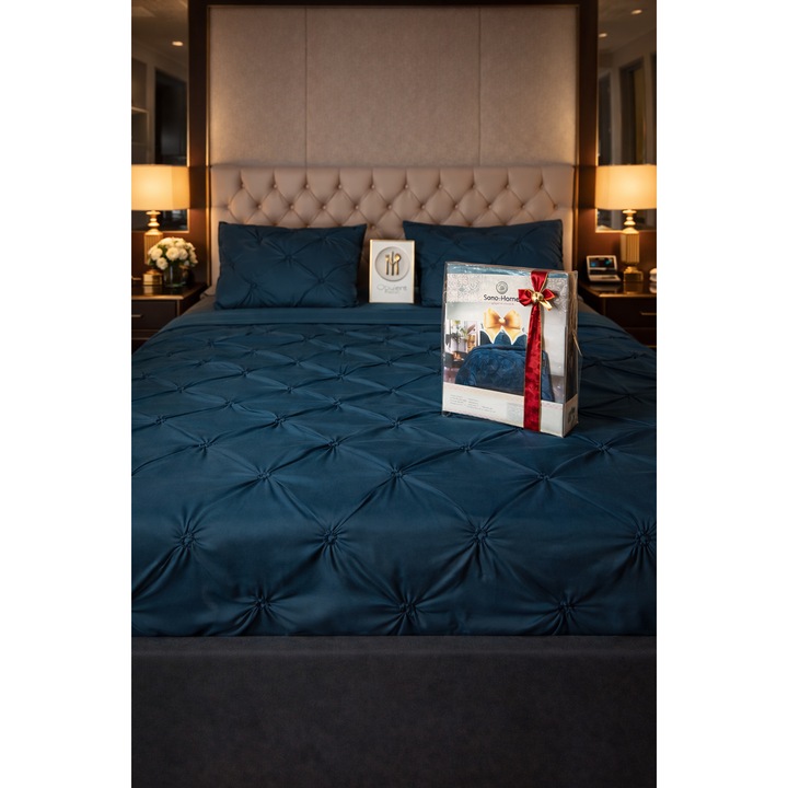 Finom vászon pamut ágynemű, 6 részes, komplett szett, puha anyag, prémium kényelem