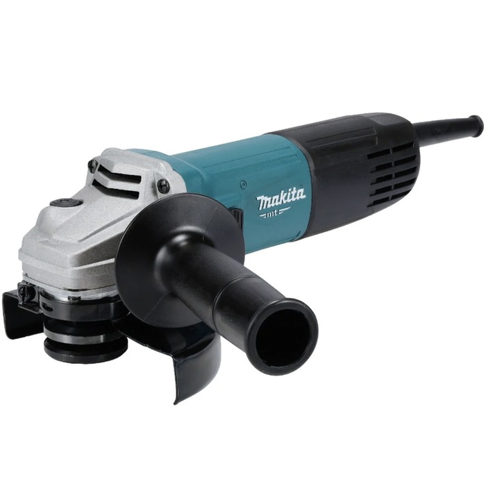 Polizor unghiular Makita, 850 W, 11000 rpm, diametru disc 125 mm, profesional, Sistem de blocare, Aparatoare, M14, 2kg, 230V, include cheie splinturi, flansa de prindere, maner, piulita pentru flansa