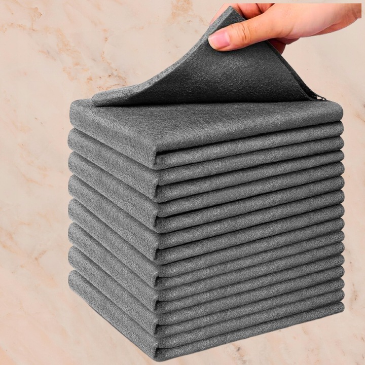 8 db mikroszálas kendő készlet, szürke, 30x30 cm