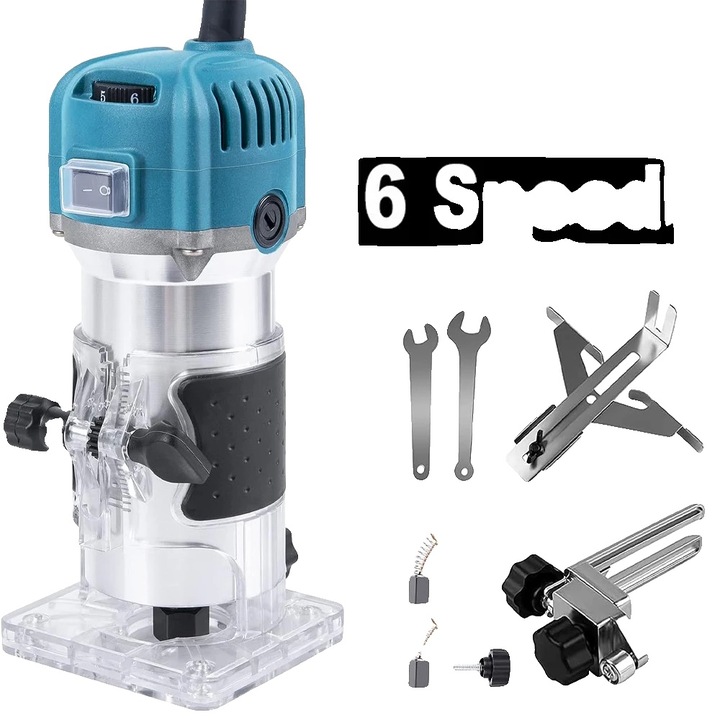 Masina de frezat, design ergonomic, 800W, 6 viteze, priza EU