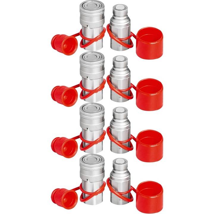 Hidraulikus gyorscsatlakozó 3/4NPT VEVOR készlet 4 db 20.7MPa 106L/perc fém