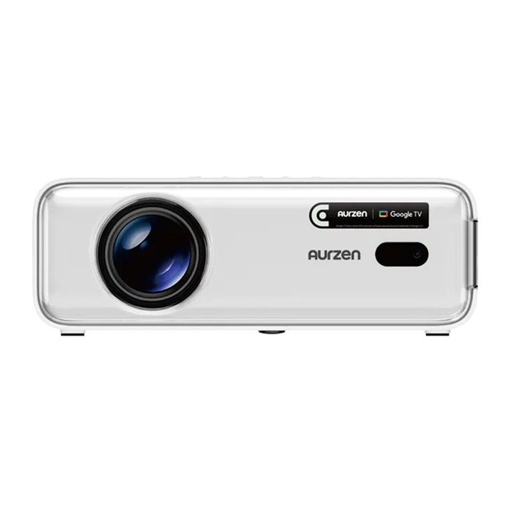 Videoproiector Aurzen Eazze D1G, Full HD, 1920x1080p, 200 lm, Difuzoare Integrate, HDMI, 2 × USB, Jack 3.5mm, Bluetooth 5.1, Alb