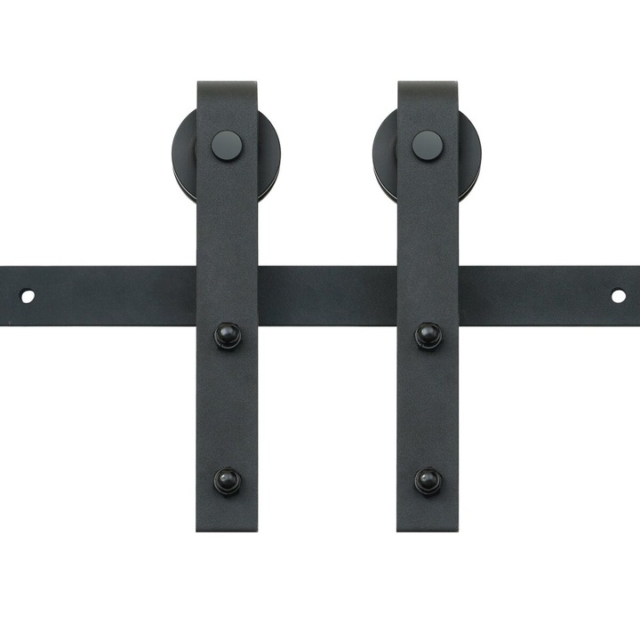 Kit de accesorii pentru usi glisante, VEVOR, 8FT, capacitate 330lbs, dimensiuni 2440x39.24x5.6mm, pentru usi de 112.8-131.1cm latime si 32-45mm grosime
