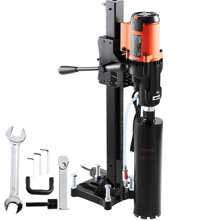Masina de forat cu miez diamantat Wet&Dry VEVOR, 3200W, 750RPM, 20cm, 92.5x38.5x37.2cm