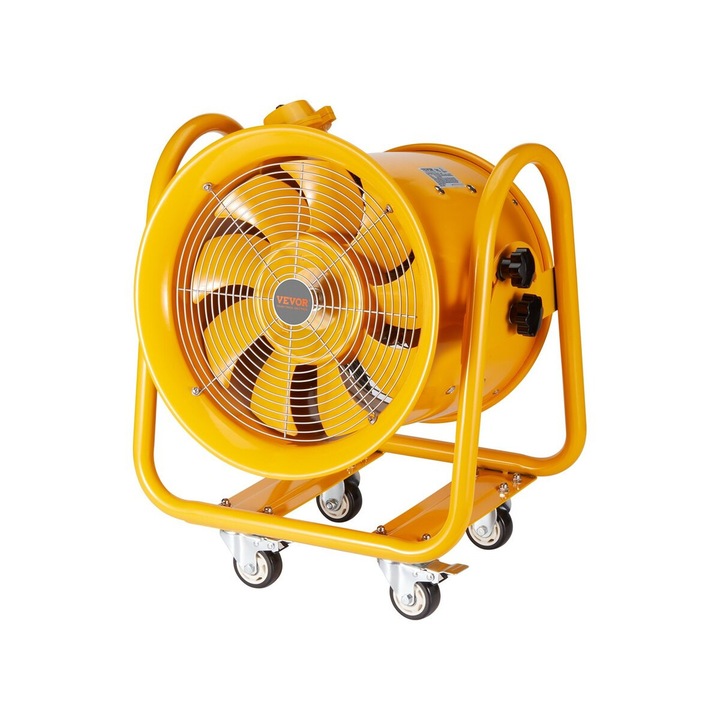 Ventilator portabil VEVOR, 406.4mm, 1100W, 4240CFM, 5m cablu de alimentare, design durabil