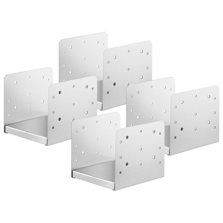 Baza de post ajustabila VEVOR, set de 4 bucati, otel inoxidabil, 203.2x203.2mm, pentru suport stalpi 8''x8''