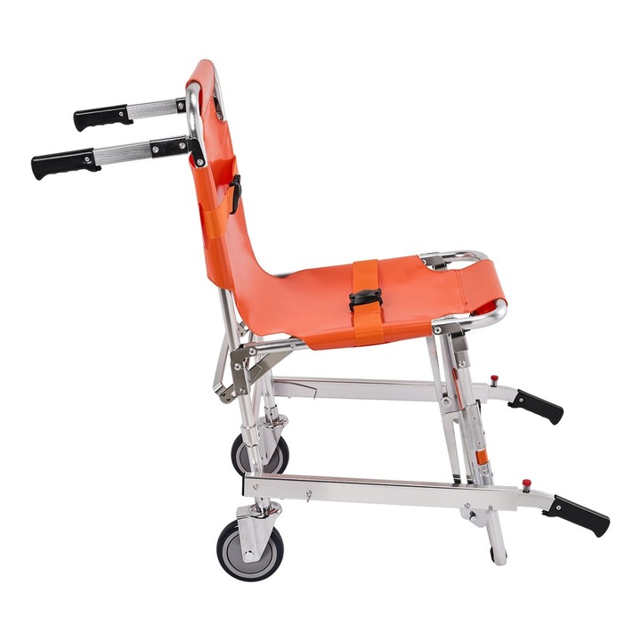 Scaun cu rotile VEVOR, model YHR-W1, capacitate 159 kg, foldabil, dimensiuni extinse 1330x540x915mm, culoare aluminiu.