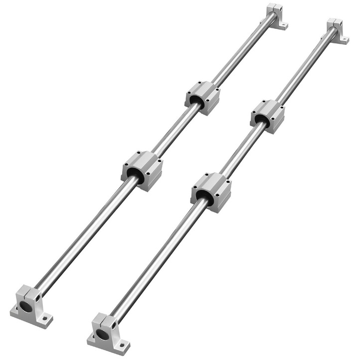 Set ghidaje liniare SFC16, 1000mm, 2 buc, 4 blocuri de alunecare SC16, 4 suporturi pentru sine, 39.4x3.8x1.7 in/1000x96x44 mm