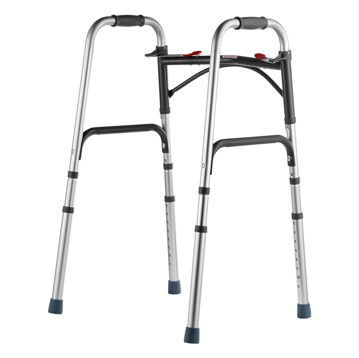 Cadru de mers pliabil VEVOR, aluminiu, inaltime ajustabila 32.3-39.4 in, capacitate 350 lbs, design compact