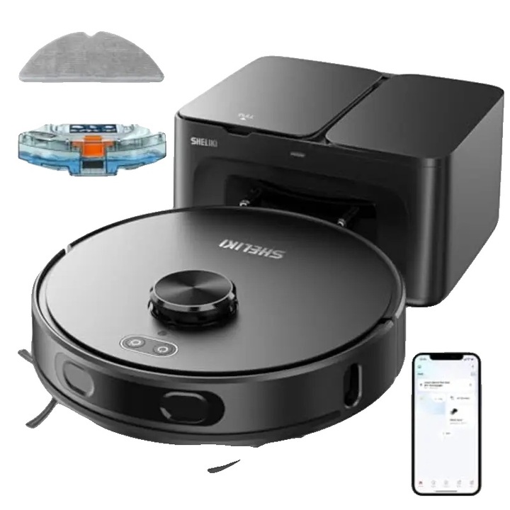 D65S MAX robotporszívó, 6000Pa szívóerő, 220 perc üzemidő, kompakt kialakítás, 250ml portartály