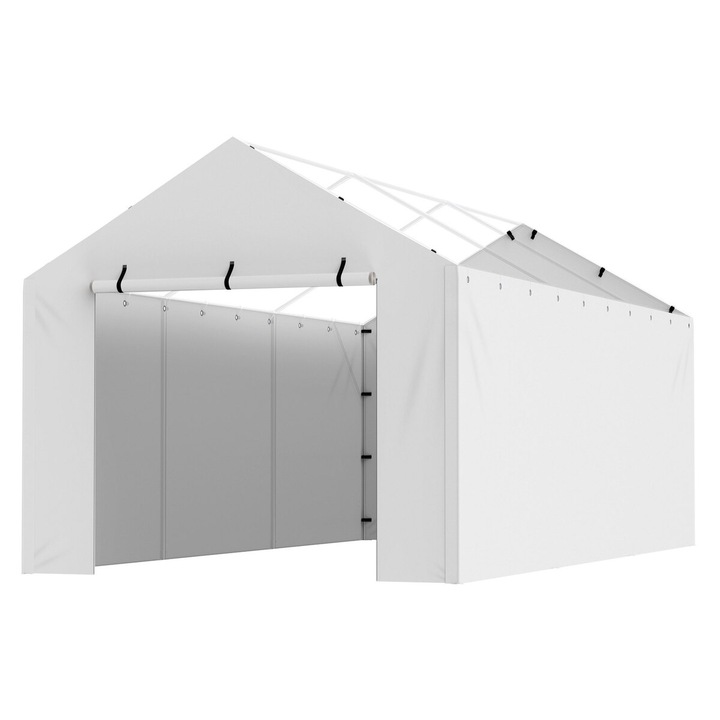 VEVOR 10x20 ft-es, vízálló, fehér, 20x10x6.6 ft méretű carport csereponyva