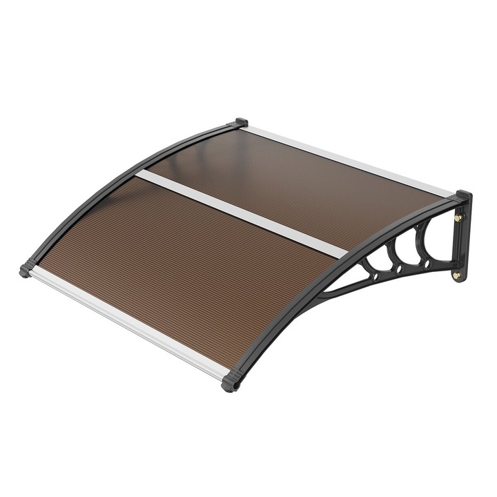 Awning pentru usa si fereastra VEVOR 40"x40", protectie UV 50+, impermeabil, culoare maro/negru/silver