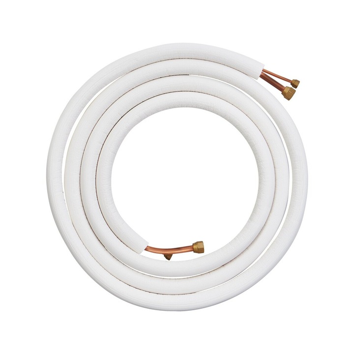 Set conducte mini split 6.4x12.7mm 4876.8mm cu cablu de conexiune, VEVOR, izolatie tripla, dimensiuni 540x540x50mm