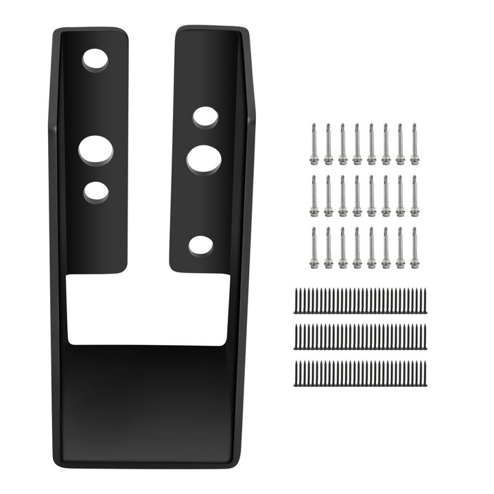 Suport ascuns pentru grinzi, VEVOR, set de 12 buc, otel Q235, finisaj vopsit, negru, 2"x4"