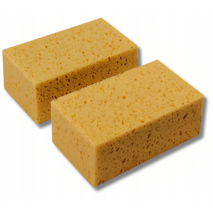 Комплект 2 гъби за автомивка, жълти, 20x11,5x7,5см