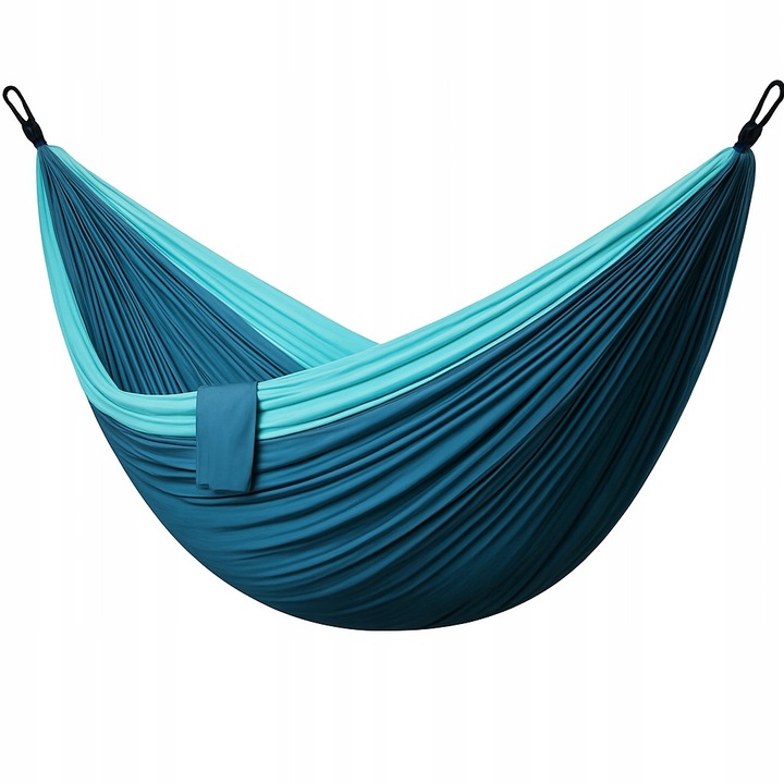 Двоен хамак 300x200см, ултралек, 300кг, комплект с 2 ремъка за окачване и карабинери, за къмпинг и градина