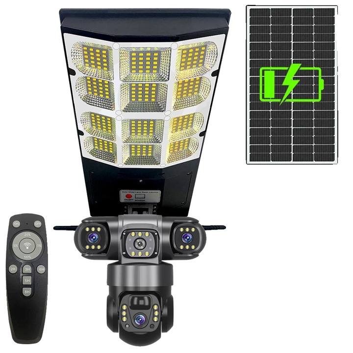 WiFi камера за наблюдение, 360 PTZ, соларно осветление, 32G, външна, IP66