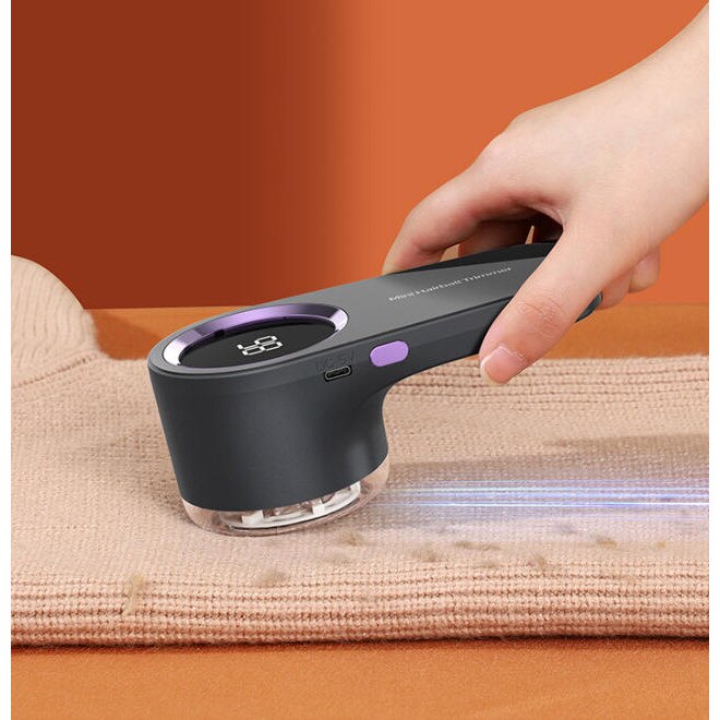Aparat de curatat scame, Afisaj LED, Wireless, Reincarcabil, 1 lama imbunatatita, Negru