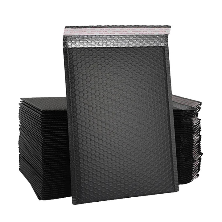 Párnázott borítékok, 20 darab, szakadásálló, öntapadós, fekete, 18x23cm