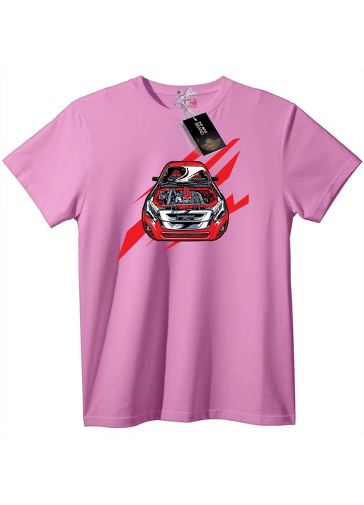 Póló piros autó motor, Candy Pink
