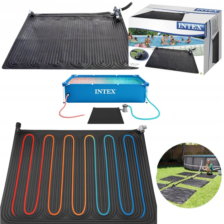 Incalzitor solar pentru apa de piscina Intex Slim Flexi 120x120cm, 2,65kg, conectare 32/38mm
