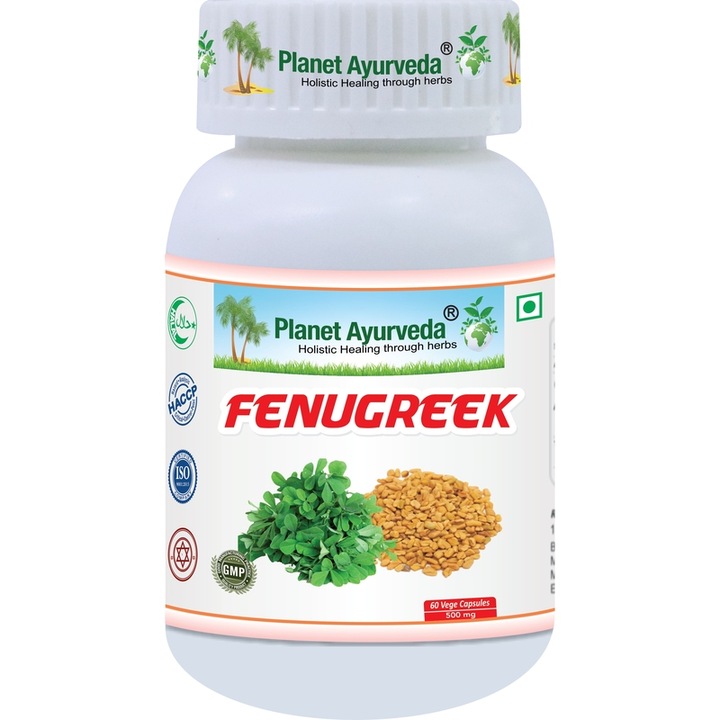 Supliment alimentar Fenugreek, Planet Ayurveda, 500mg, 60 capsule, natural, pentru sanatatea sistemului reproducator feminin