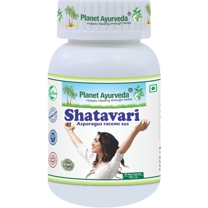 Supliment alimentar Shatavari 500mg, Planet Ayurveda, 60 capsule, 100% natural, fara aditivi
