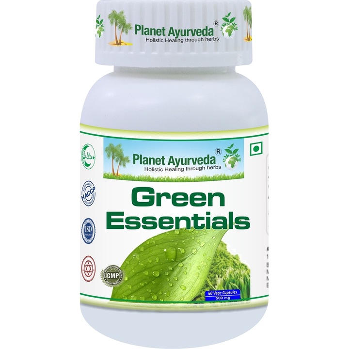 Supliment Green Essentials, Planet Ayurveda, 500mg, 60 capsule, verde