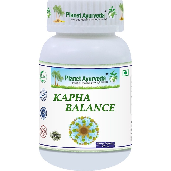 Supliment alimentar Kapha Balance, Planet Ayurveda, 500mg, 60 capsule, 100% naturale, pentru digestie si detoxifiere
