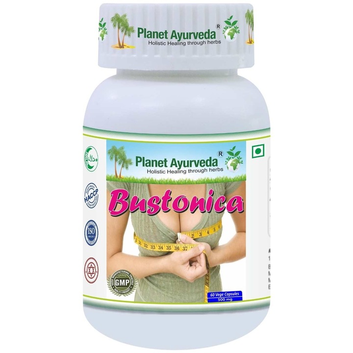 Supliment alimentar Bustonica, Planet Ayurveda, 500mg, 60 capsule, pentru fermitatea bustului, confort feminin