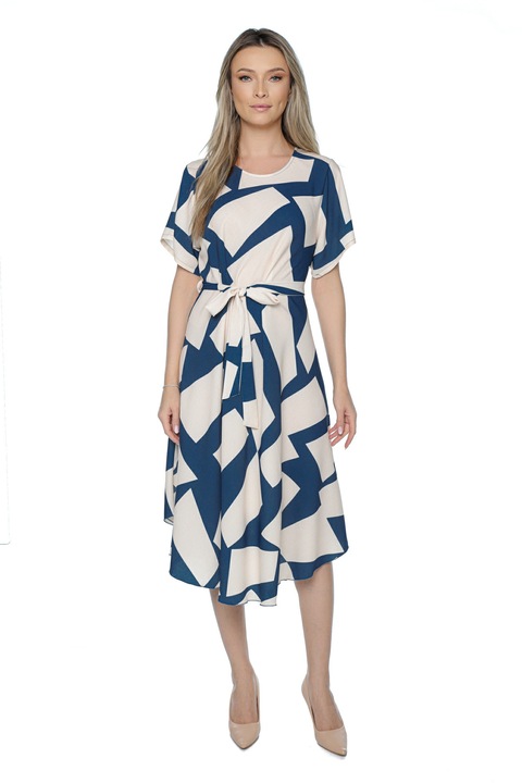 Rochie dama 980, Albastru/Crem