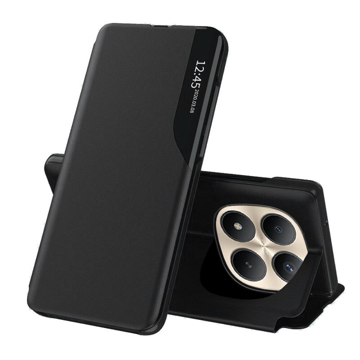 Калъф за Xiaomi Redmi Note 15 Pro+ 5G тип книга, Smart View, черен