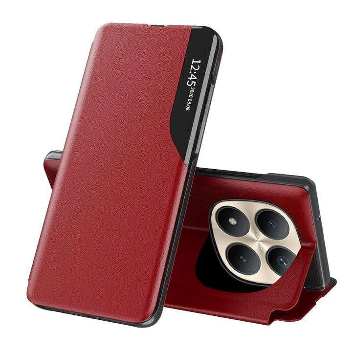 Калъф за Xiaomi Redmi Note 15 Pro+ 5G тип книга, Smart View, червен