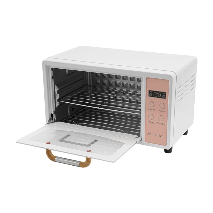 Стерилизатор 10 L за инструменти за нокти, розов, 33.5x22x20 см, сушене при 75C, тъч панел
