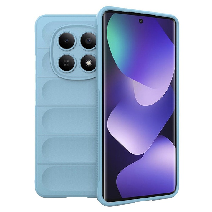 Калъф за Xiaomi Redmi Note 15 4G, 5G Liquid Silicone, подплата от микрофибър, неплъзгащ се дизайн с въздушна възглавница, син