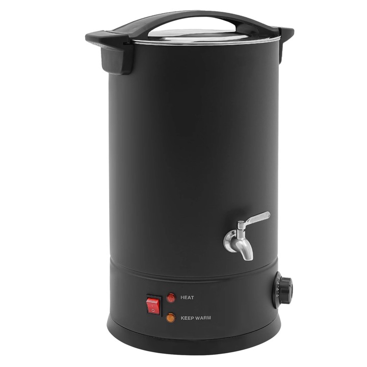 Topitor de ceară electric, 15 L, oțel inoxidabil, negru, pentru ceară și fierbere apă
