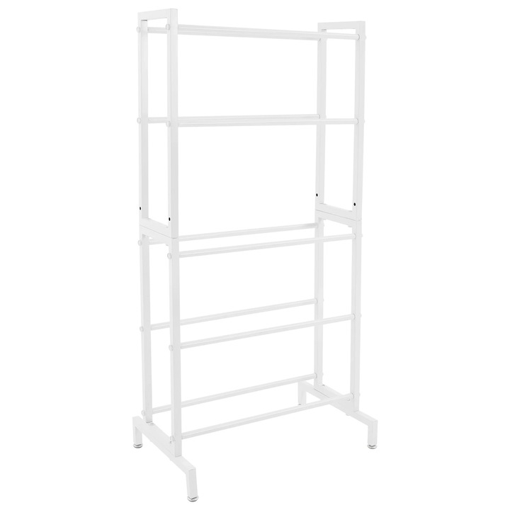 Raft metalic pentru depozitare role filament, 5 niveluri, alb, 58x36x118 cm