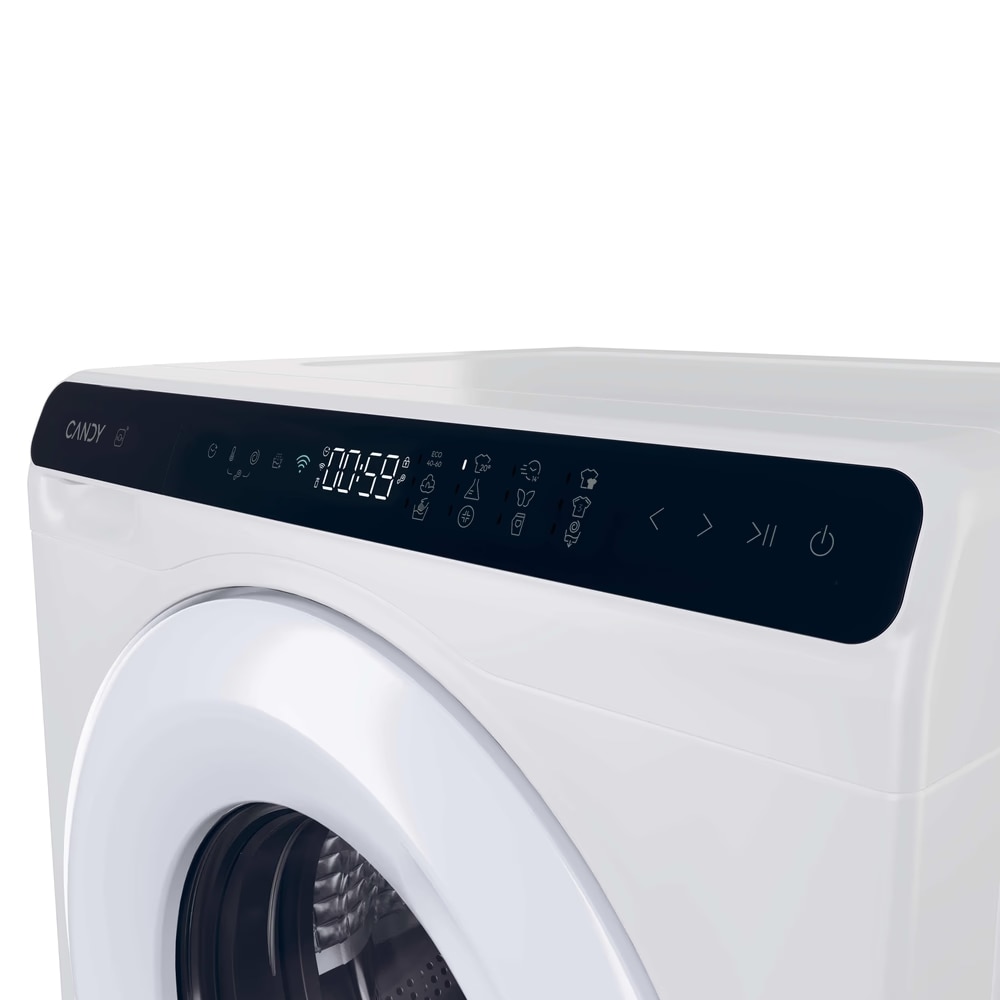 Masina de spalat rufe Candy CW50-BP12307WU-S, Slim, Wi-Fi, Afisaj tactil, Quick 15, Inverter, 1200 rpm, 5 kg, Clasa A, Alba