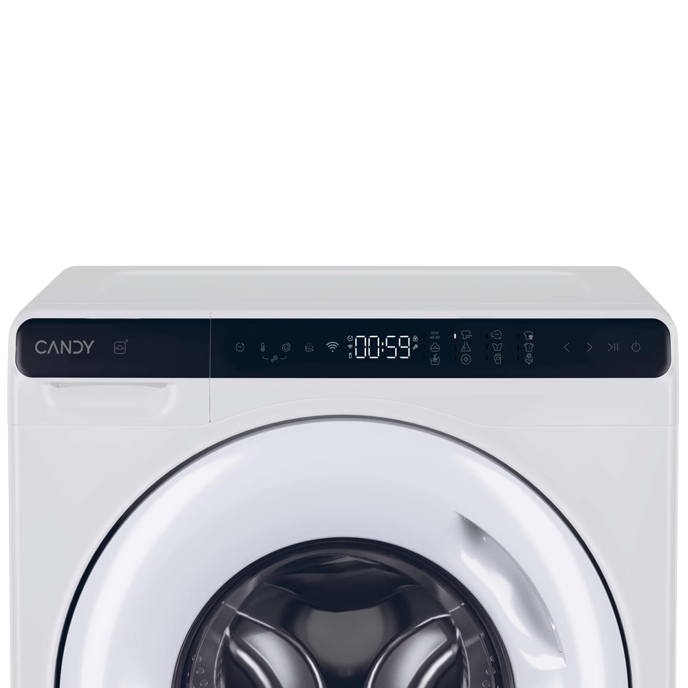 Masina de spalat rufe Candy CW50-BP12307WU-S, Slim, Wi-Fi, Afisaj tactil, Quick 15, Inverter, 1200 rpm, 5 kg, Clasa A, Alba