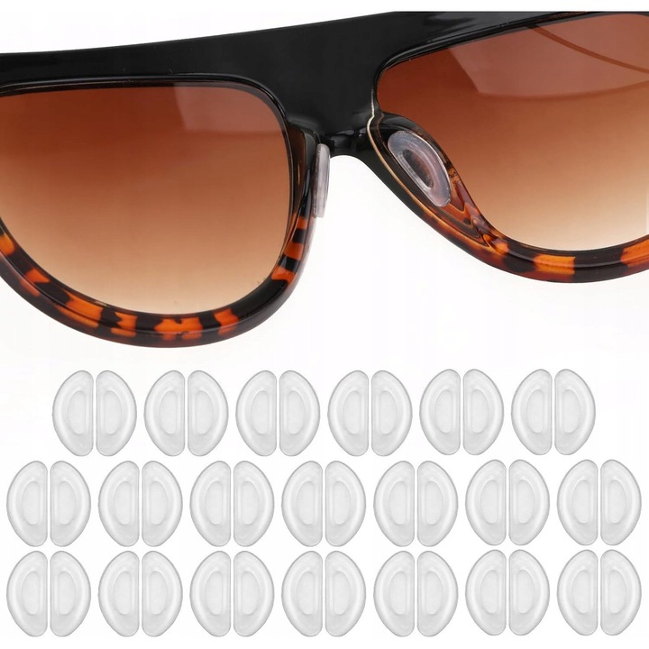 Set 40 pernite din silicon pentru ochelari, transparent, 1x0,31 inch