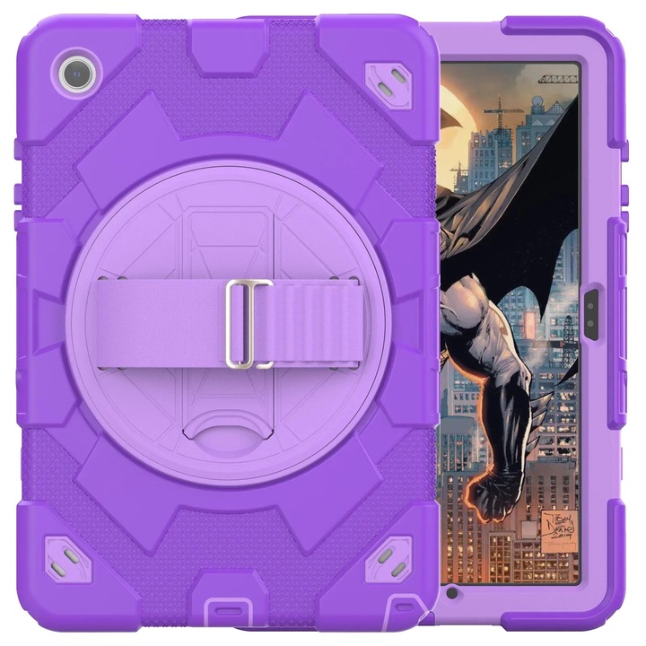 Husa tableta, 360° suport rotativ, protectie anti-cadere, compatibila Samsung Galaxy Tab A9+, mov